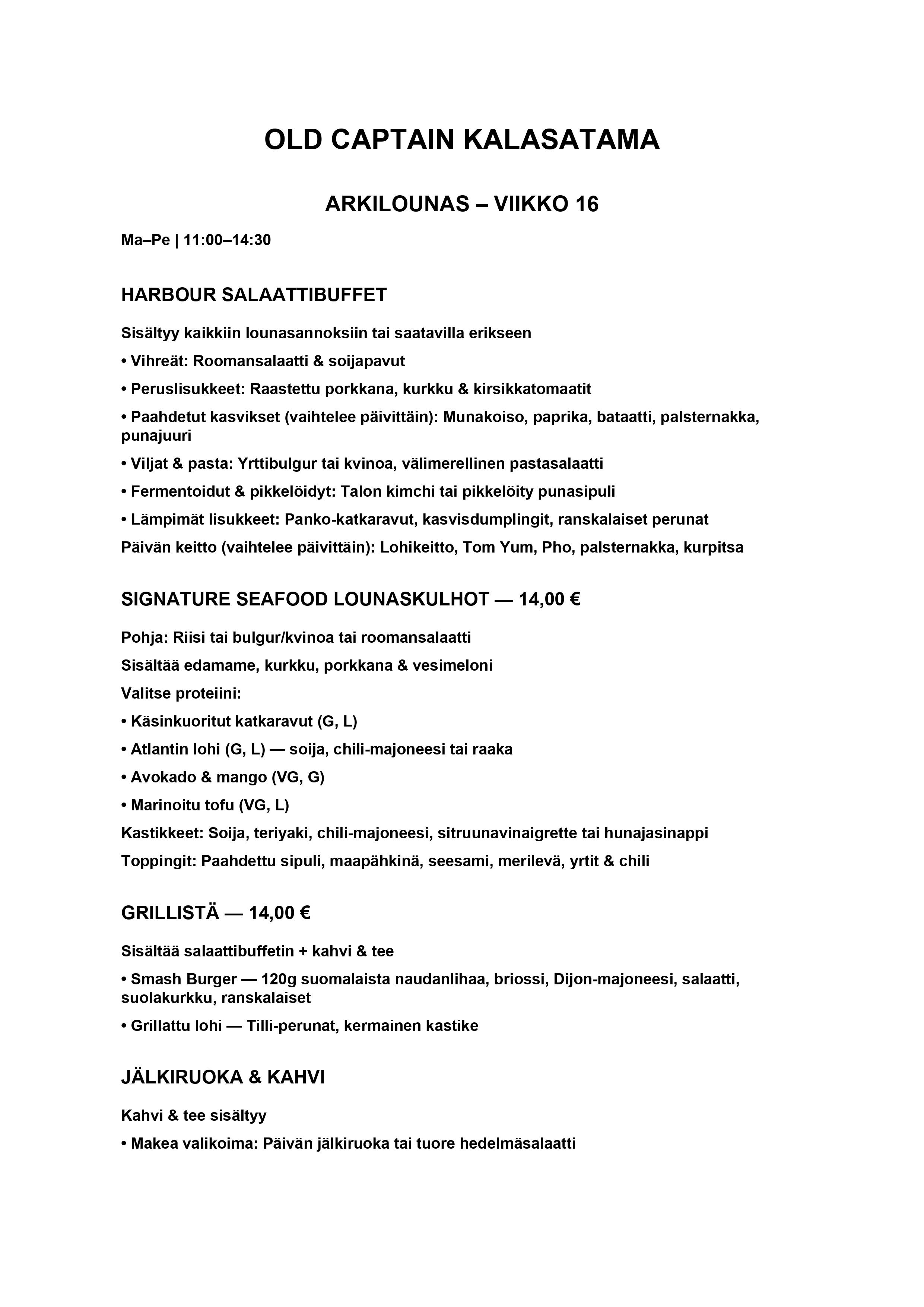 Lounas (maanantai-perjantai)